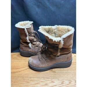 Dansko Chris Brown Shearling Leather Mid Calf Winter Hiking Boots size 38 7.5